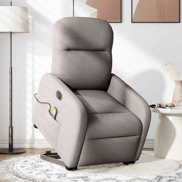 vidaXL Fauteuil de massage électrique releveur tissu taupe