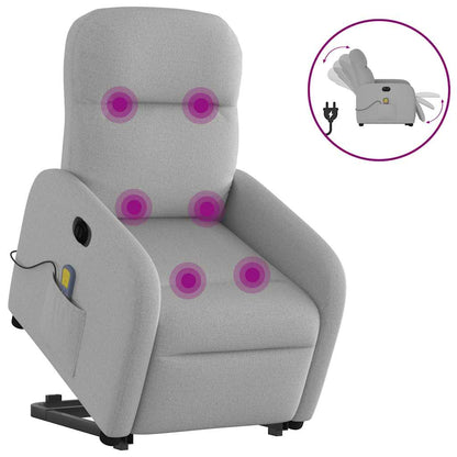 vidaXL Fauteuil de massage inclinable et releveur électrique Tissu gris nuage
