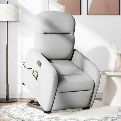 vidaXL Fauteuil de massage inclinable et releveur électrique Tissu gris nuage