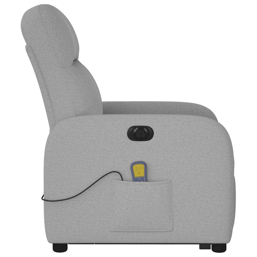 vidaXL Fauteuil de massage inclinable et releveur électrique Tissu gris nuage