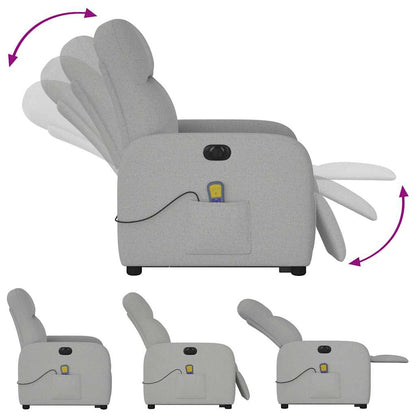 vidaXL Fauteuil de massage inclinable et releveur électrique Tissu gris nuage