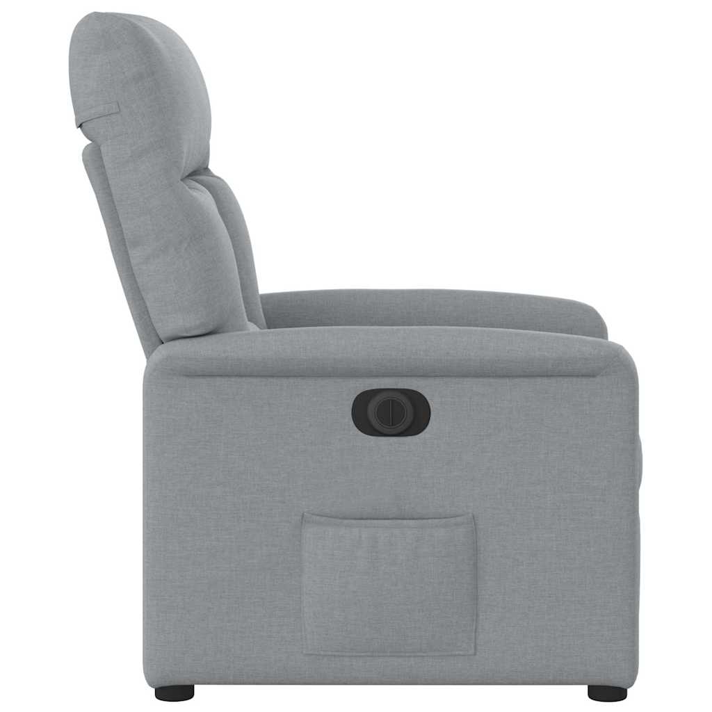 vidaXL Relaxsessel Elektrisch Hellgrau Stoff