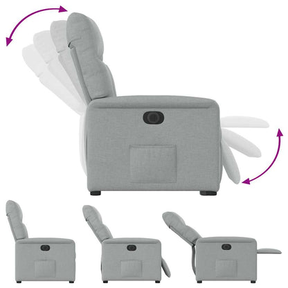 vidaXL Relaxsessel Elektrisch Hellgrau Stoff