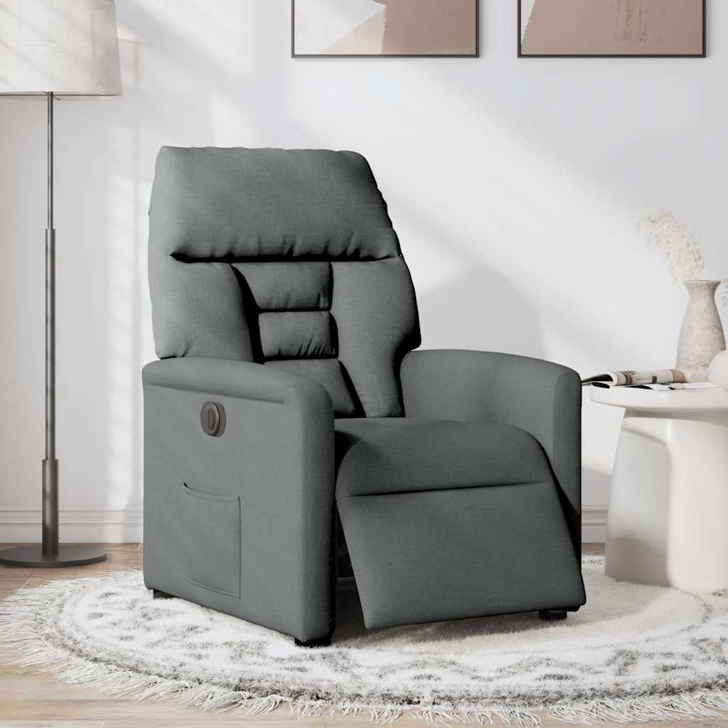 vidaXL Relaxsessel Elektrisch Dunkelgrau Stoff