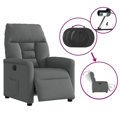 vidaXL Relaxsessel Elektrisch Dunkelgrau Stoff