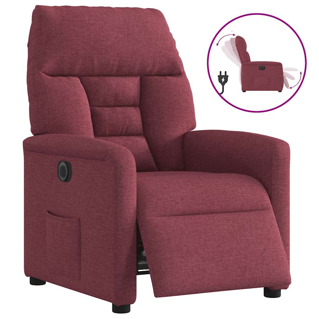 vidaXL Relaxsessel Elektrisch Weinrot Stoff