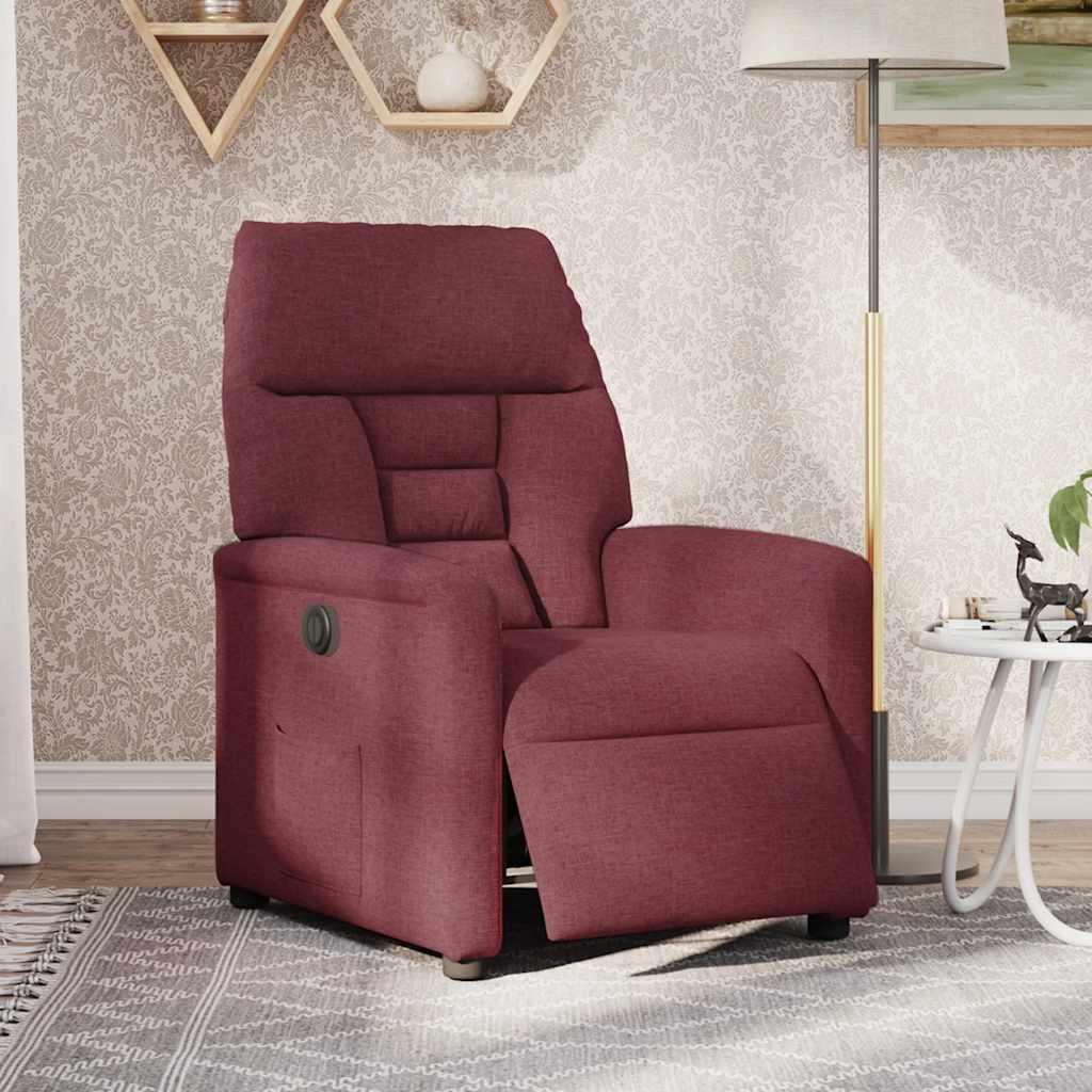 vidaXL Relaxsessel Elektrisch Weinrot Stoff