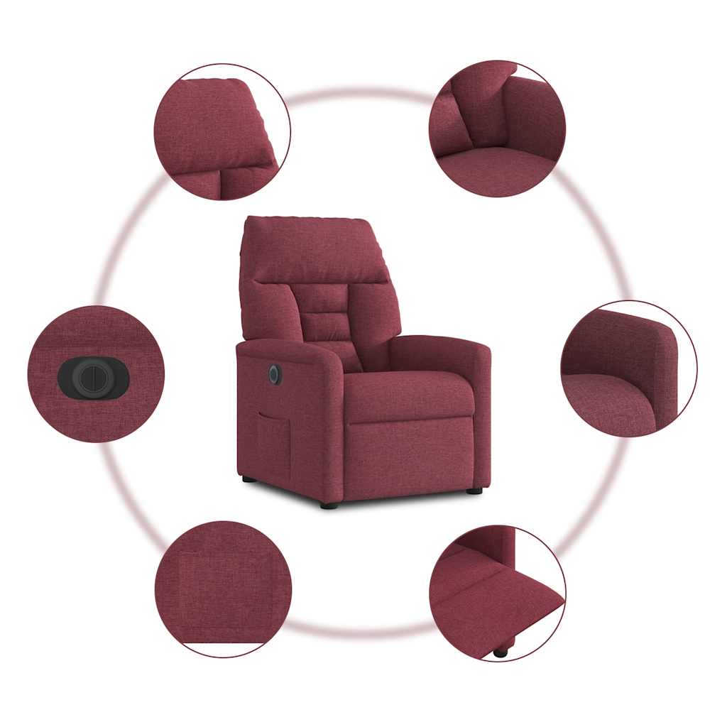 vidaXL Relaxsessel Elektrisch Weinrot Stoff