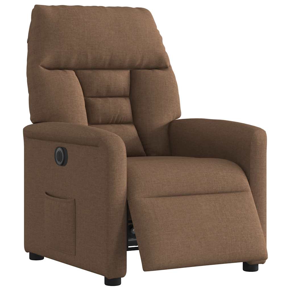 vidaXL Relaxsessel Elektrisch Braun Stoff