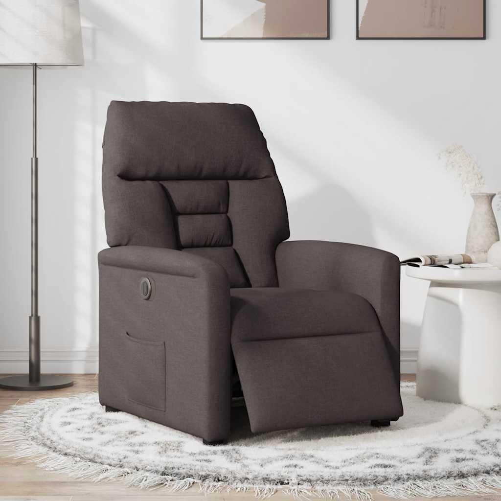 vidaXL Relaxsessel Elektrisch Dunkelbraun Stoff
