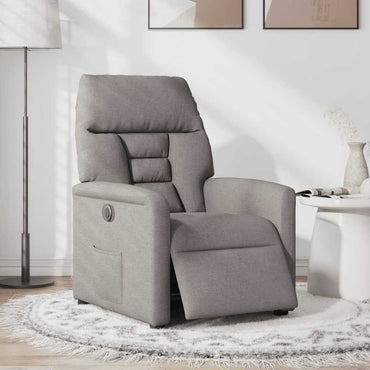 vidaXL Relaxsessel Elektrisch Taupe Stoff