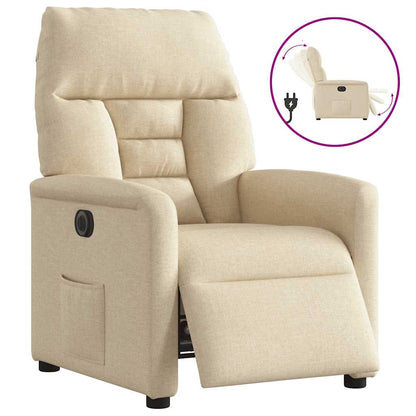 vidaXL Relaxsessel Elektrisch Creme Stoff