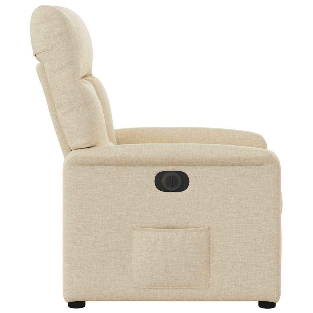 vidaXL Relaxsessel Elektrisch Creme Stoff