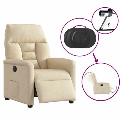 vidaXL Relaxsessel Elektrisch Creme Stoff