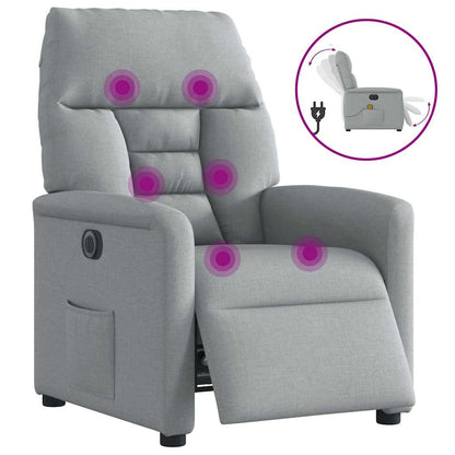 vidaXL Fauteuil de massage électrique Gris clair Tissu