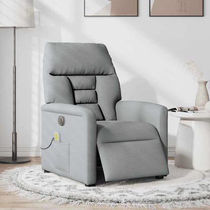 vidaXL Fauteuil de massage électrique Gris clair Tissu