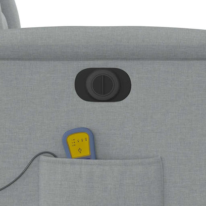 vidaXL Fauteuil de massage électrique Gris clair Tissu