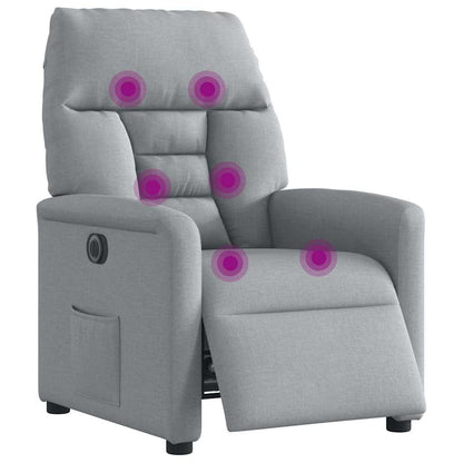 vidaXL Fauteuil de massage électrique Gris clair Tissu
