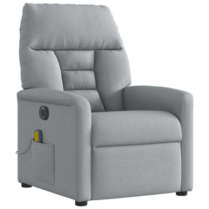 vidaXL Fauteuil de massage électrique Gris clair Tissu