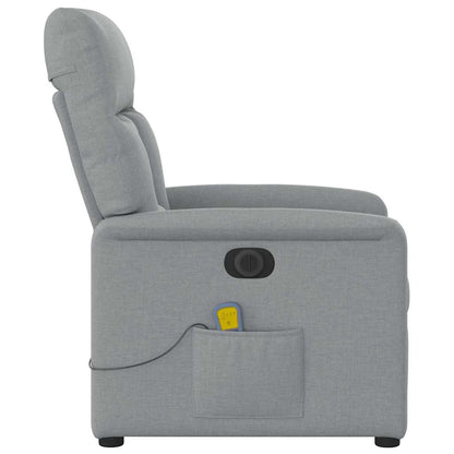 vidaXL Fauteuil de massage électrique Gris clair Tissu