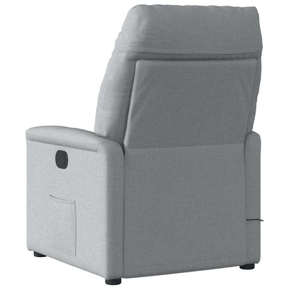 vidaXL Fauteuil de massage électrique Gris clair Tissu