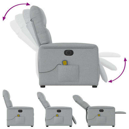 vidaXL Fauteuil de massage électrique Gris clair Tissu