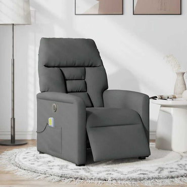 vidaXL Massagesessel Elektrisch Dunkelgrau Stoff