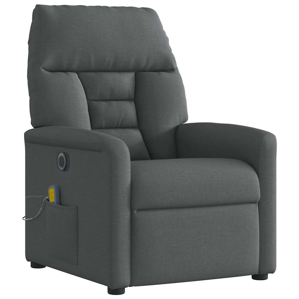 vidaXL Massagesessel Elektrisch Dunkelgrau Stoff