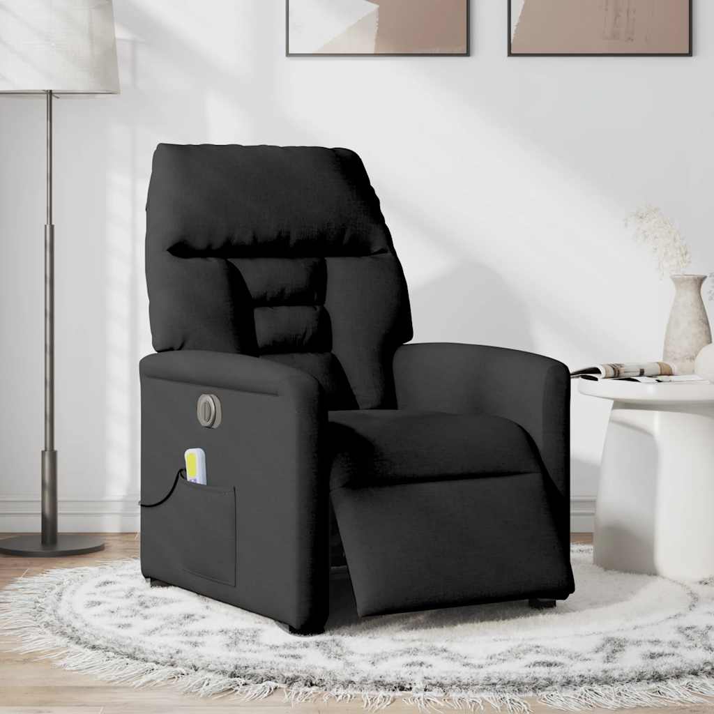 vidaXL Massagesessel Elektrisch Schwarz Stoff
