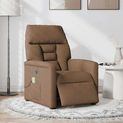 vidaXL Massagesessel Elektrisch Braun Stoff
