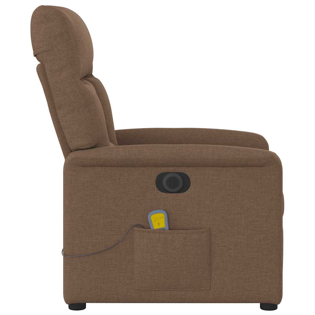 vidaXL Massagesessel Elektrisch Braun Stoff
