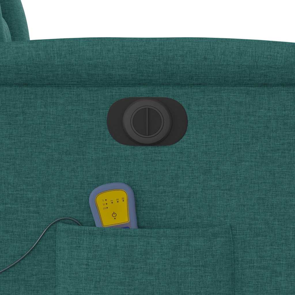 vidaXL Massagesessel Elektrisch Dunkelgrün Stoff