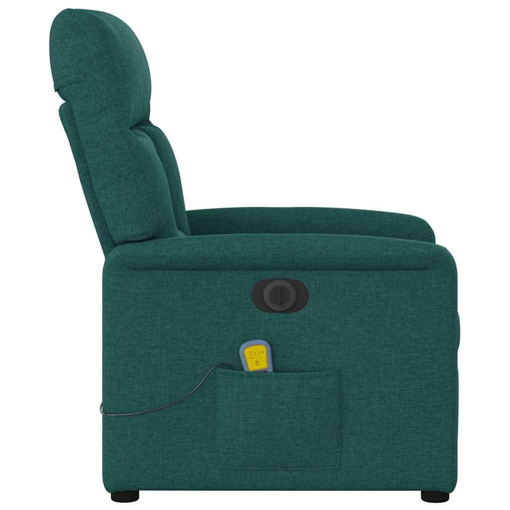 vidaXL Massagesessel Elektrisch Dunkelgrün Stoff