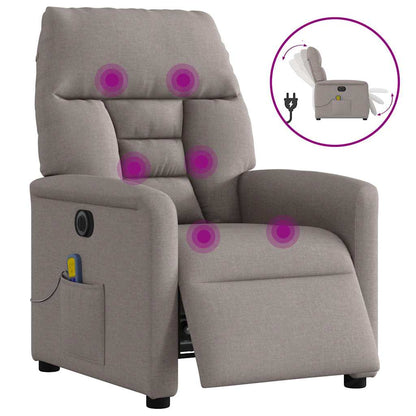 vidaXL Fauteuil de massage électrique en tissu taupe