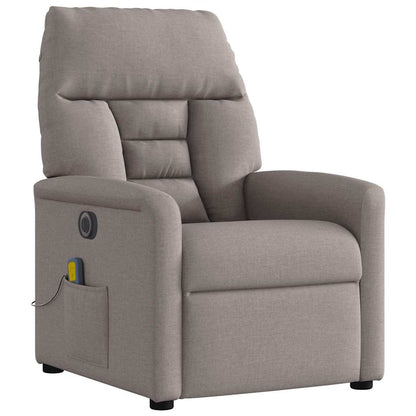 vidaXL Fauteuil de massage électrique en tissu taupe