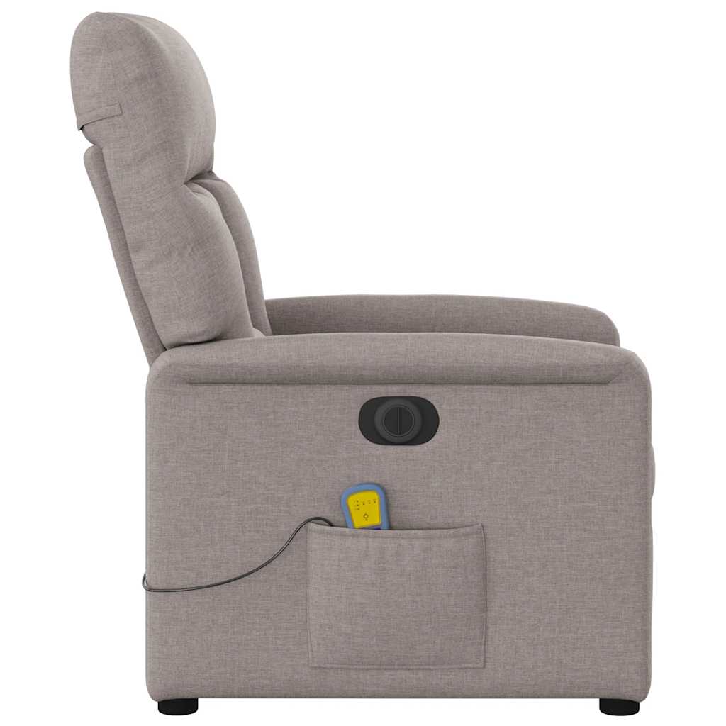 vidaXL Fauteuil de massage électrique en tissu taupe