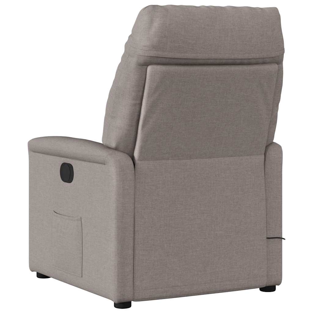 vidaXL Fauteuil de massage électrique en tissu taupe