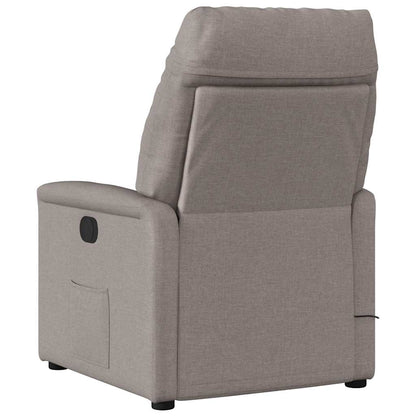 vidaXL Fauteuil de massage électrique en tissu taupe
