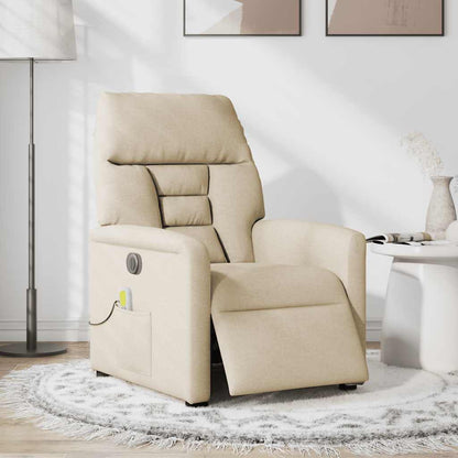 vidaXL Massagesessel Elektrisch Creme Stoff