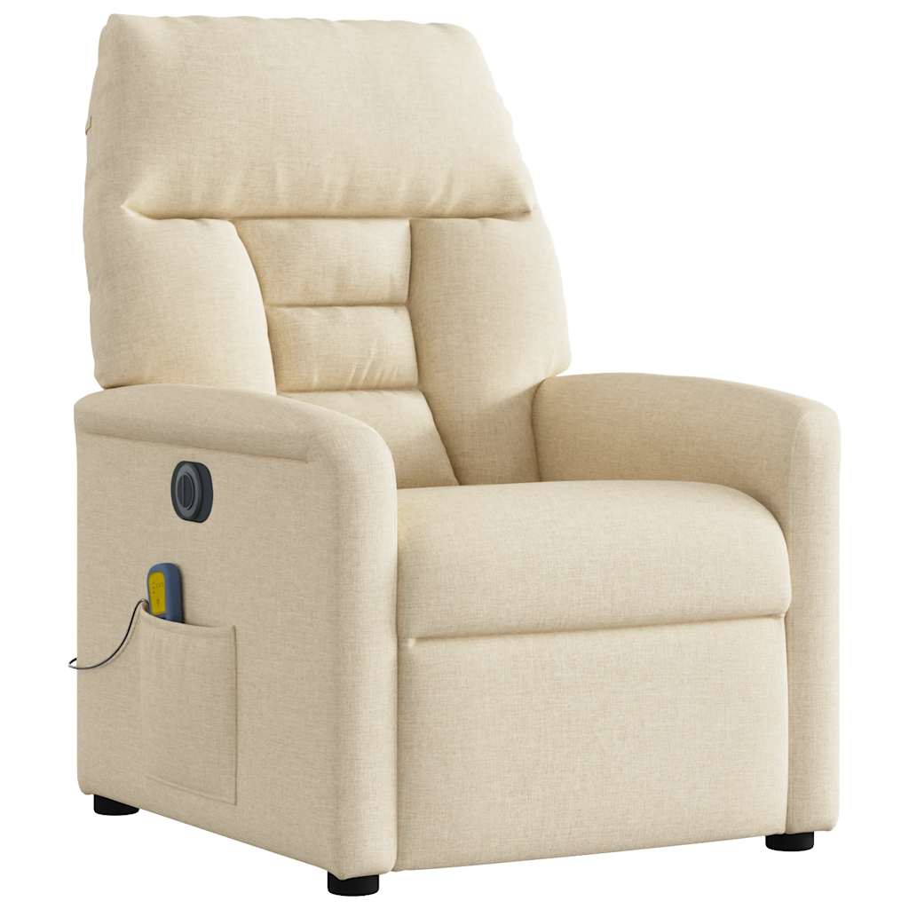 vidaXL Massagesessel Elektrisch Creme Stoff