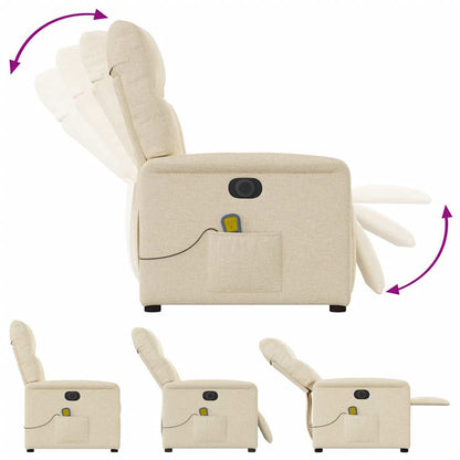 vidaXL Massagesessel Elektrisch Creme Stoff