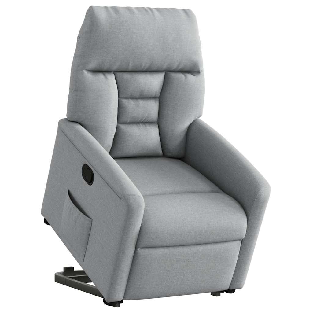 vidaXL Relaxsessel mit Aufstehhilfe Hellgrau Stoff