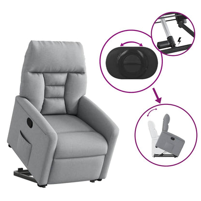 vidaXL Relaxsessel mit Aufstehhilfe Hellgrau Stoff