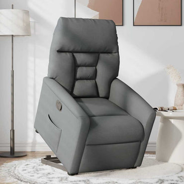 vidaXL Relaxsessel mit Aufstehhilfe Dunkelgrau Stoff