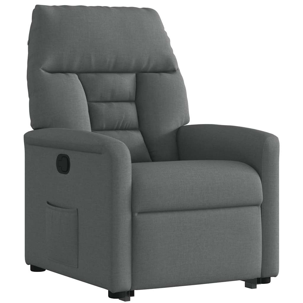 vidaXL Relaxsessel mit Aufstehhilfe Dunkelgrau Stoff
