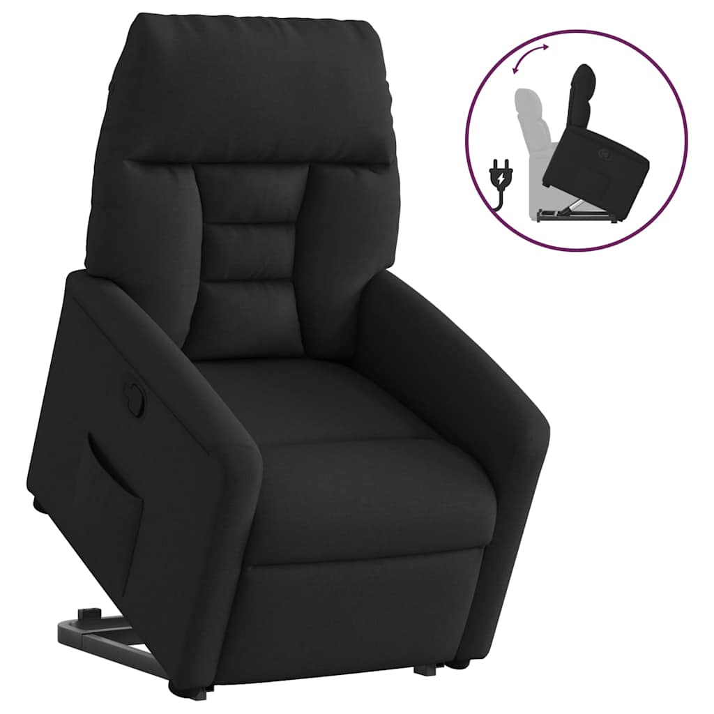 vidaXL Fauteuil releveur relax électrique en tissu noir