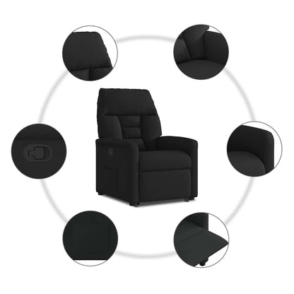 vidaXL Fauteuil releveur relax électrique en tissu noir
