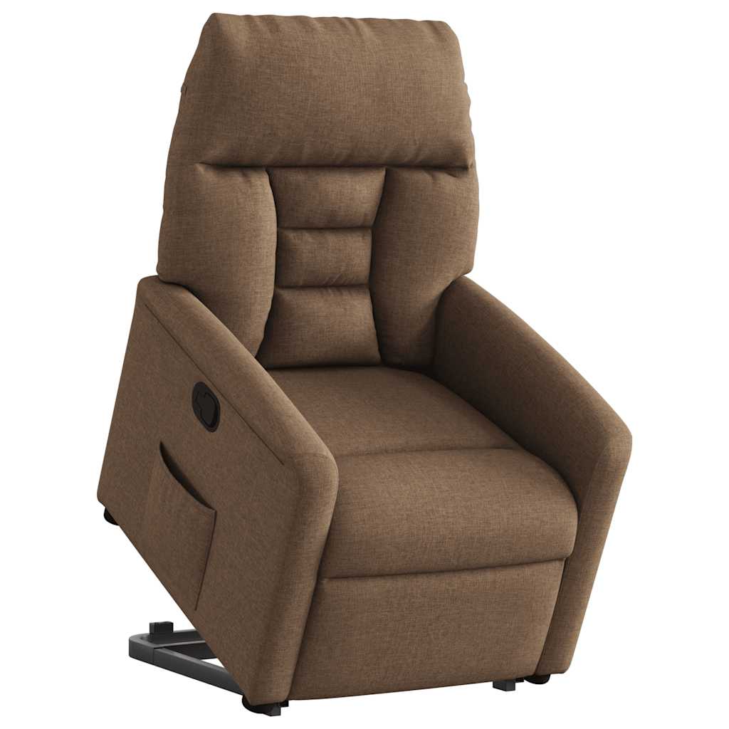 vidaXL Fauteuil relax releveur marron en tissu