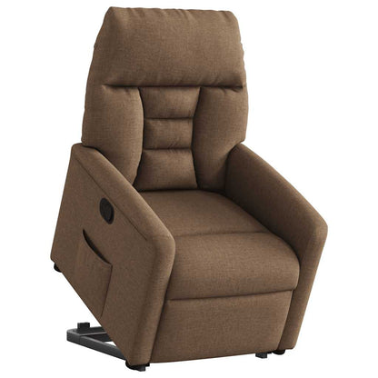 vidaXL Fauteuil relax releveur marron en tissu