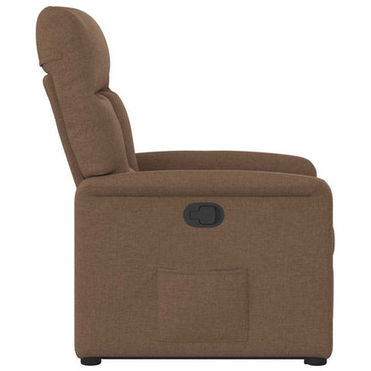 vidaXL Fauteuil relax releveur marron en tissu